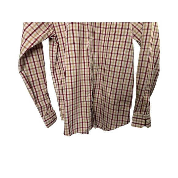 Eddie Bauer Red & Tan Relaxed Fit Wrinkle Resistant Button-Up Shirt Medium - Picture 3 of 6